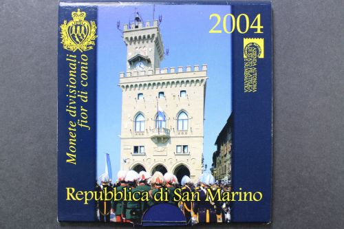 San Marino, Kursmünzensatz 2004 incl. 5 Euro, Stempelglanz