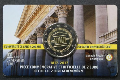 Belgien, 2 Euro UNI Lüttisch 2017, Stempelglanz, Coincard