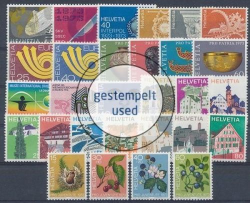 Schweiz, MiNr. 988-1016, Jahrgang 1973, gestempelt