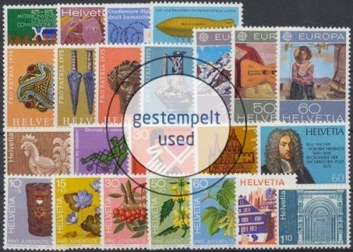 Schweiz, MiNr. 1046-1068, Jahrgang 1975, gestempelt