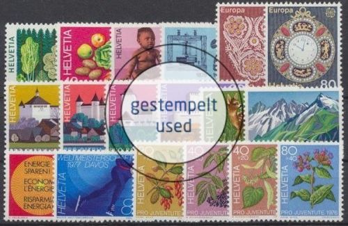 Schweiz, MiNr. 1069-1086, Jahrgang 1976, gestempelt