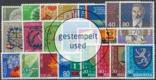 Schweiz, MiNr. 1169-1190, Jahrgang 1980, gestempelt