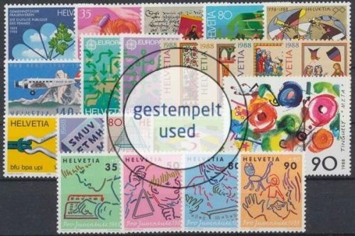 Schweiz, MiNr. 1364-1384, Jahrgang 1988, gestempelt