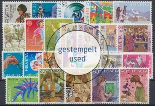 Schweiz, MiNr. 1385-1408, Jahrgang 1989, gestempelt