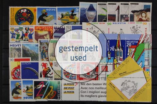 Schweiz, MiNr. 1672-1708, Jahrgang 1999, gestempelt