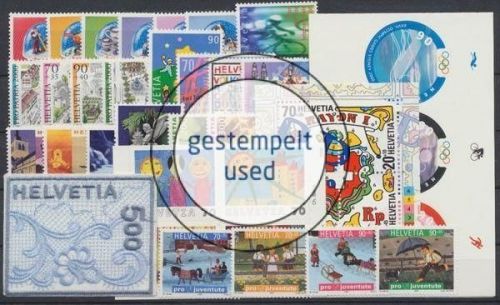 Schweiz, MiNr. 1709-1745, Jahrgang 2000, gestempelt