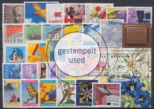 Schweiz, MiNr. 1746-1777, Jahrgang 2001, gestempelt