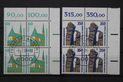 Deutschland, MiNr. 1406-1407, Viererblock, Ecke re. oben, gestempelt