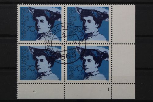 Deutschland, MiNr. 829 Viererblock, Ecke rechts unten, FN 1, gestempelt
