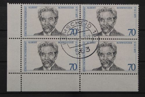 Deutschland (BRD), MiNr. 830 Viererblock, Ecke links unten, gestempelt