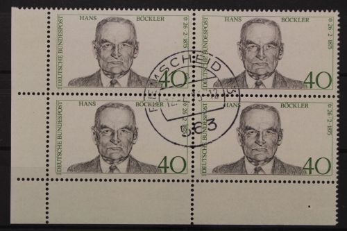 Deutschland (BRD), MiNr. 832 Viererblock, Ecke links unten, gestempelt