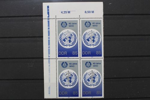 DDR, MiNr. 3214, Viererblock, Ecke links oben, postfrisch