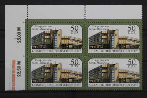 DDR, MiNr. 3147, Viererblock, Ecke links oben, postfrisch