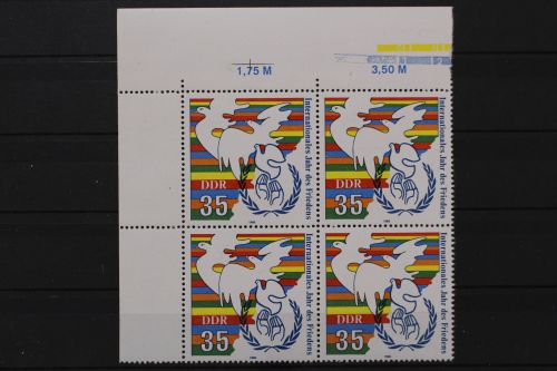 DDR, MiNr. 3036, Viererblock, Ecke links oben, postfrisch