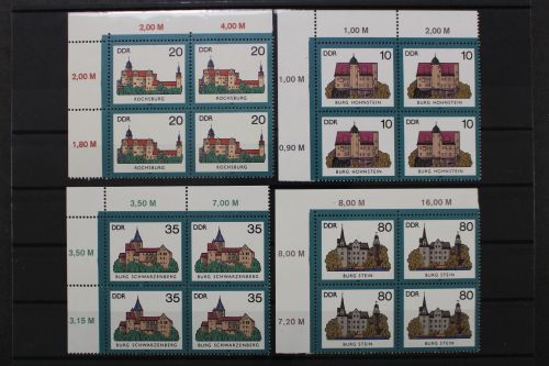 DDR, MiNr. 2976-2979, Viererblock, Ecke links oben, postfrisch