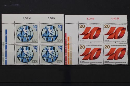 DDR, MiNr. 2950 + 2951, Viererblock, Ecke links oben, postfrisch
