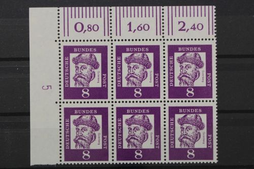 Deutschland, MiNr. 349 y 6er Block Ecke li. oben DZ 5, postfrisch