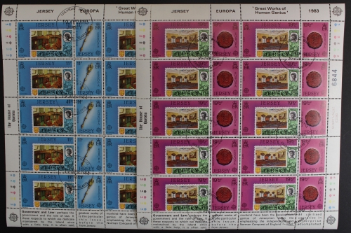 Jersey, MiNr. 299-302, Zusammendruckbögen, gestempelt