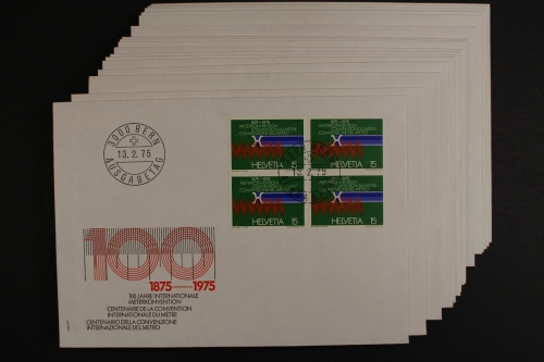 Schweiz, MiNr. 1046-1068, Jahrgang 1975, 4er Blöcke, FDC