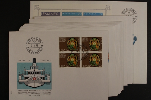 Schweiz, MiNr. 1116-1145, Jahrgang 1978, 4er Blöcke, FDC