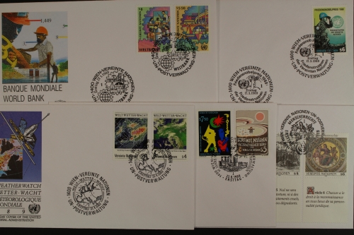 UNO Wien, MiNr. 89-97, Jahrgang 1989, UNPA, FDC