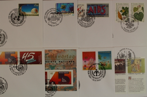 UNO Wien, MiNr. 98-109, Jahrgang 1990, UNPA, FDC