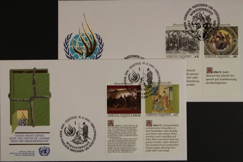 UNO Wien, MiNr. 96-97 und 108-109, UNPA, FDC