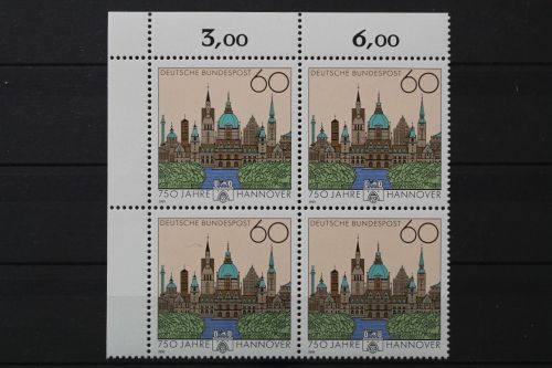 Deutschland, MiNr. 1491, Viererblock, Ecke li. oben, postfrisch