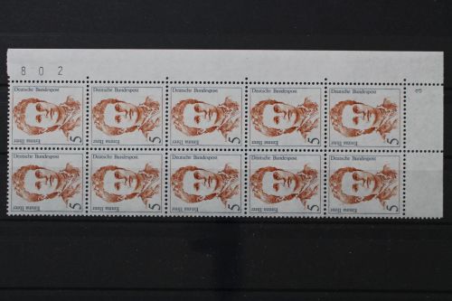 Deutschland, MiNr. 1405, Zehnerblock Ecke re. u. FN 3, postfrisch