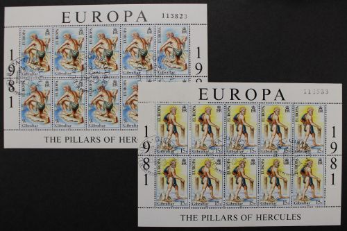 Gibraltar, MiNr. 416-417, Kleinbogen, gestempelt