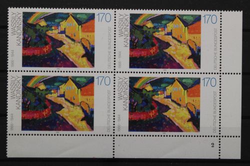 Deutschland, MiNr. 1619 Viererblock, Ecke re. unten, FN 2, postfrisch