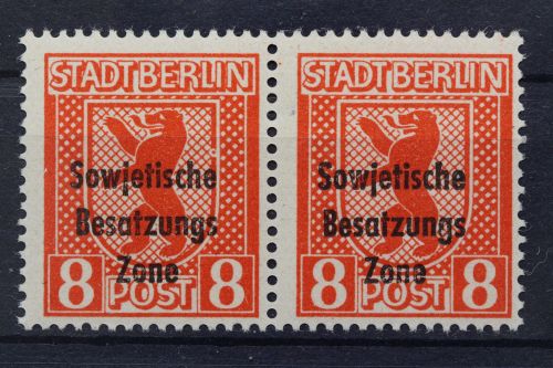 Sowj. Zone, MiNr. 202 A (PF 3 A I) waagerechtes Paar, postfrisch