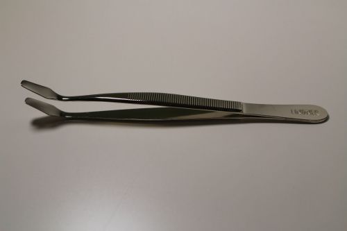 Lindner, Pinzette mit abgebogenen Schaufeln, 12 cm lang