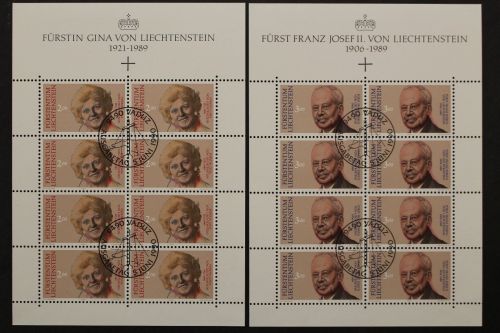 Liechtenstein, MiNr. 988-989 Kleinbögen, gestempelt