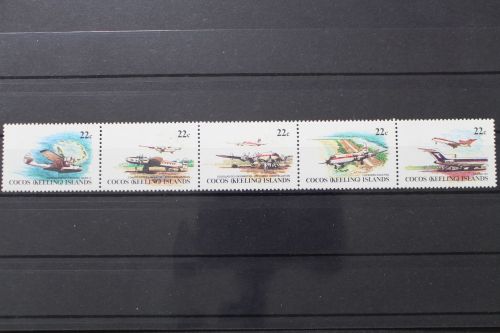 Kokos Inseln, MiNr. 68-72 Fünferstreifen, postfrisch
