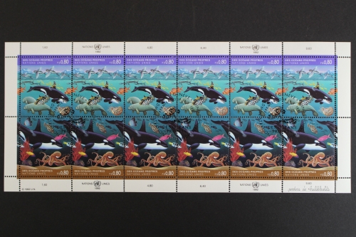 UNO Genf, Fische, MiNr. 213-214 ZD Bogen, ESST