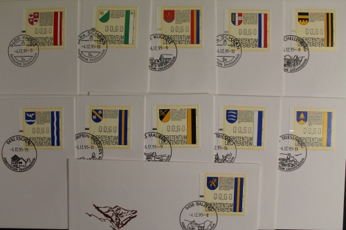 Liechtenstein Automaten, MiNr. ATM 1-11, FDC