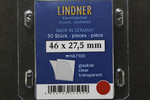 Lindner-Klemmtaschen, 50 Stück, glasklar, 46 x 27,5 mm