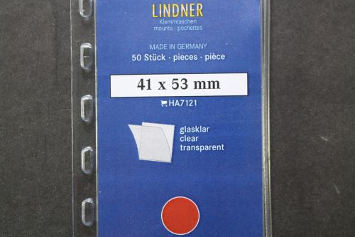 Lindner-Klemmtaschen, 50 Stück, glasklar, 41 x 53 mm