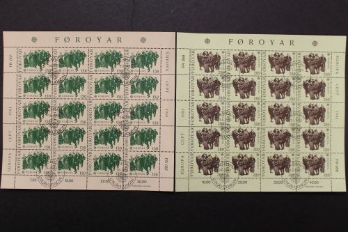 Färöer, MiNr. 63-64, 20er Bögen, gestempelt