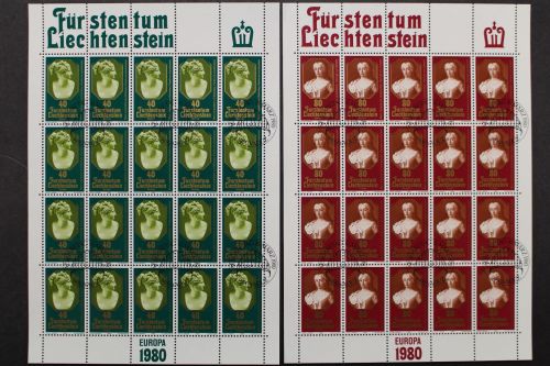 Liechtenstein, MiNr. 741-742, 20er Bögen, gestempelt