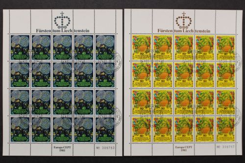 Liechtenstein, MiNr. 764-765, 20er Bögen, gestempelt