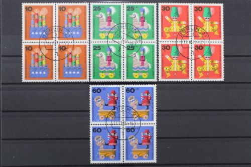 Berlin, MiNr. 412-415 Viererblöcke, gestempelt