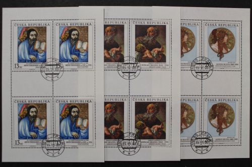 Tschechische Republik, MiNr. 274-276 Kleinbogen, gestempelt