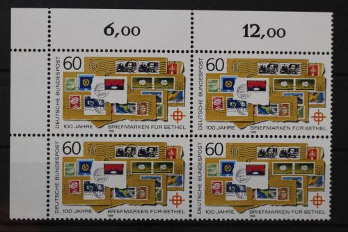 Deutschland, MiNr. 1395 PF I Viererblock Ecke li oben, postfrisch