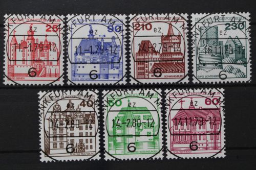 Berlin, MiNr. 587-590, 611 A + 614-615 A zentrisch F/M, EST