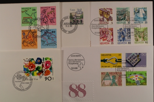 Schweiz, Partie aus den Jahren 1986 / 1988, FDC