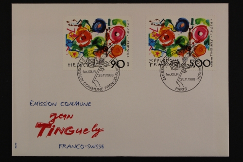 Schweiz, MiNr. 1380 Gemeinschaftsausgabe mit Frankreich 2693, FDC