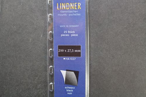 Lindner-Klemmtaschen, 25 Streifen schwarz, 27,5 mm