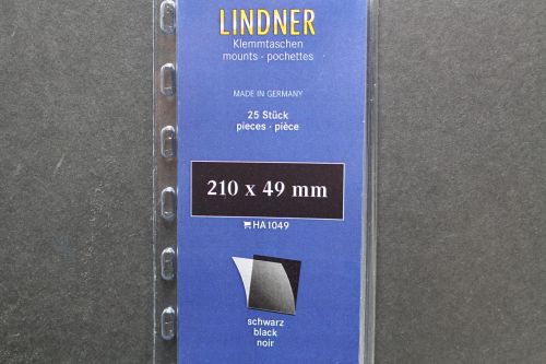Lindner-Klemmtaschen, 25 Streifen schwarz, 49 mm